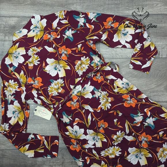 St. John's Bay Long Sleeve Button Front Tie Dress Size XS - Picture 7 of 7